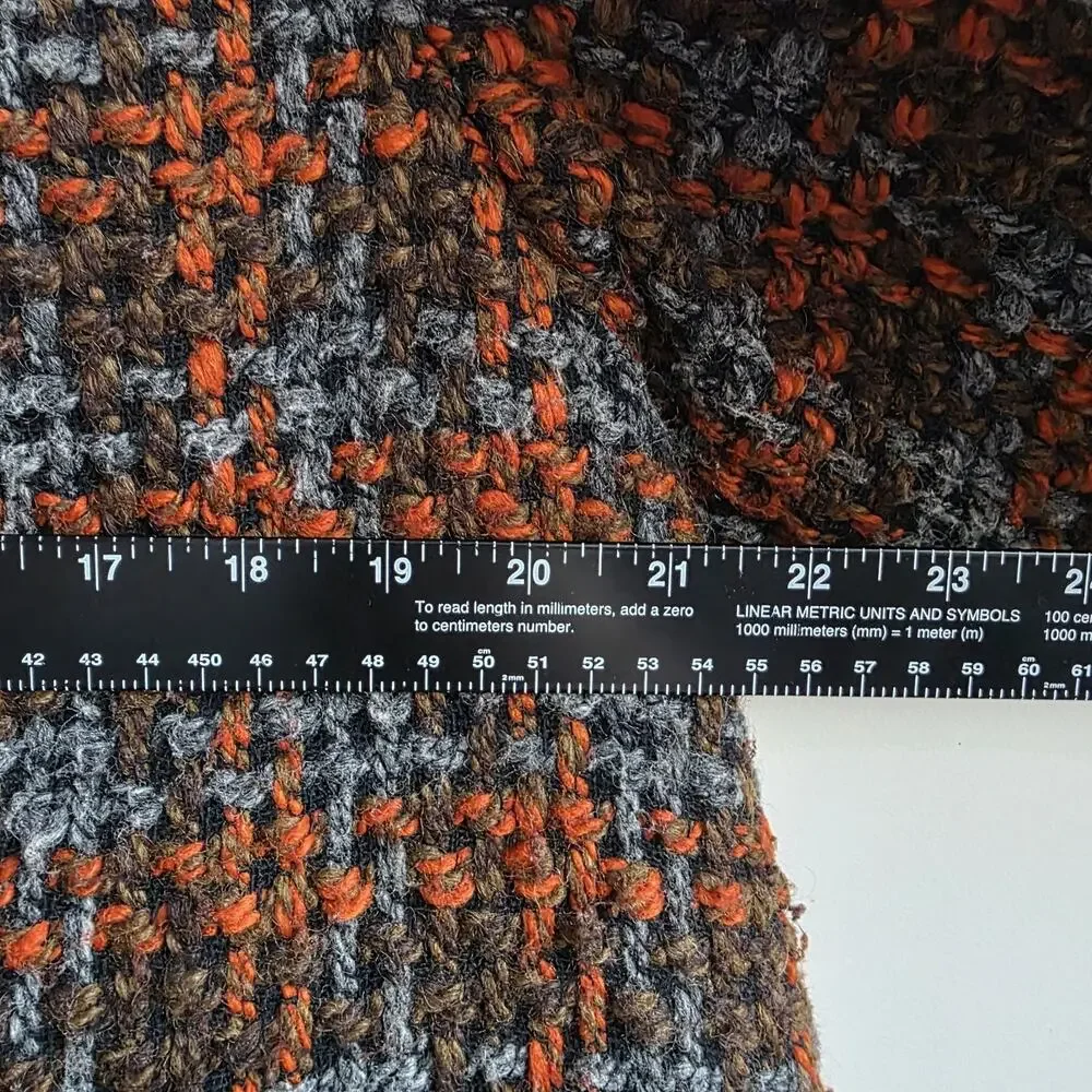 VTG‎ 1950's Womens Tweed Full Length Orange Brown Overcoat LG Heritage Old Money